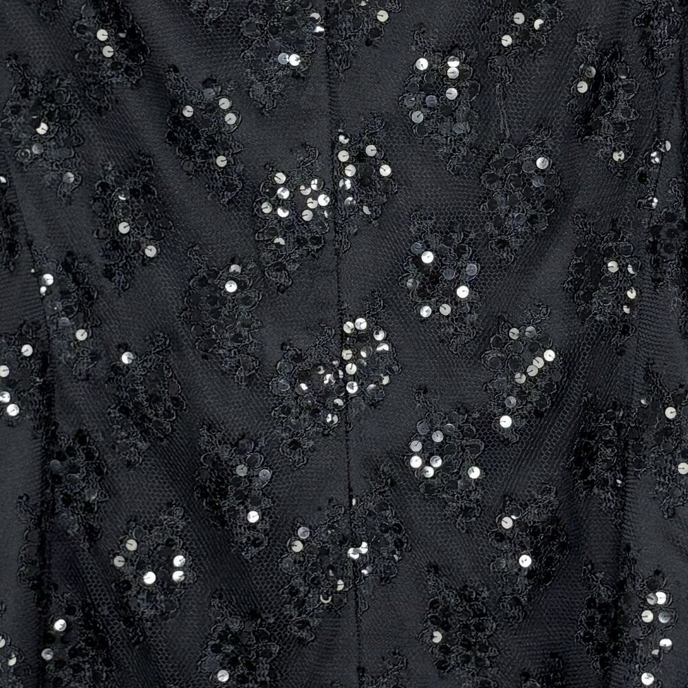 Vintage 60s Jack Bryan Womens Blazer Sequin Lace Satin Luxe Glam Black Size 14 - Picture 6 of 6